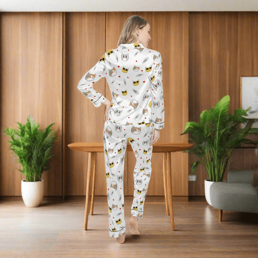 Animal Print personalised women Satin Pyjamas setAll Over Prints