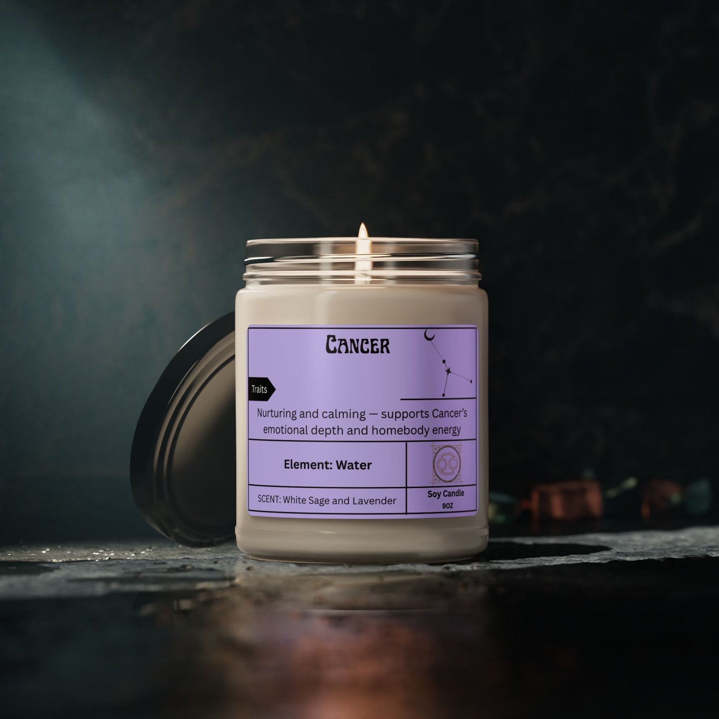 Cancer Zodiac Scented Soy CandleHome Decor