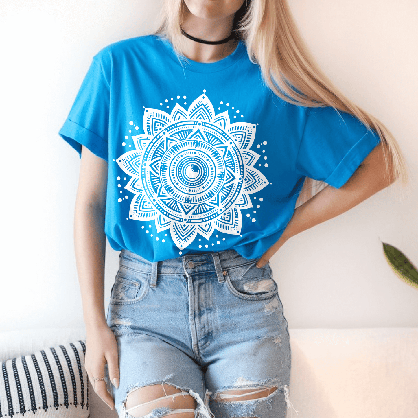 Celestial Mandela, Astrology zodiac Cotton T-shirtT-Shirt