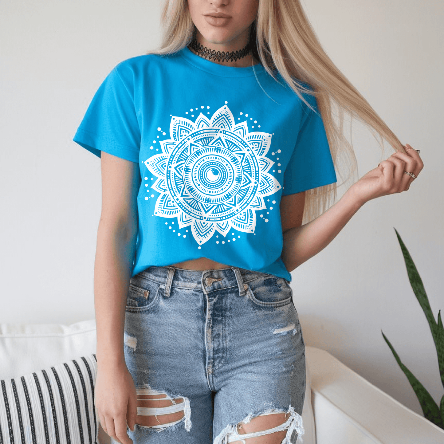 Celestial Mandela, Astrology zodiac Cotton T-shirtT-Shirt
