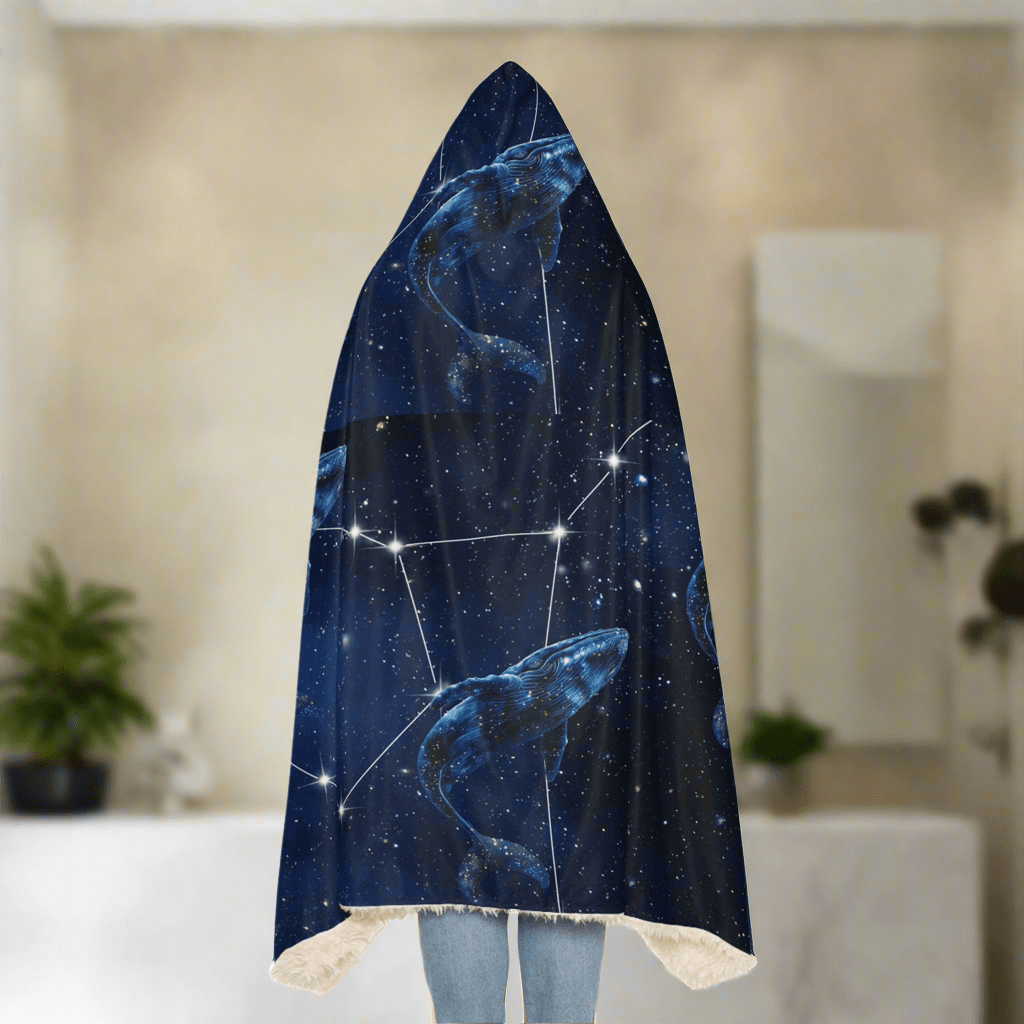 Cosmic Whale Snuggle Hooded BlanketAll Over Prints
