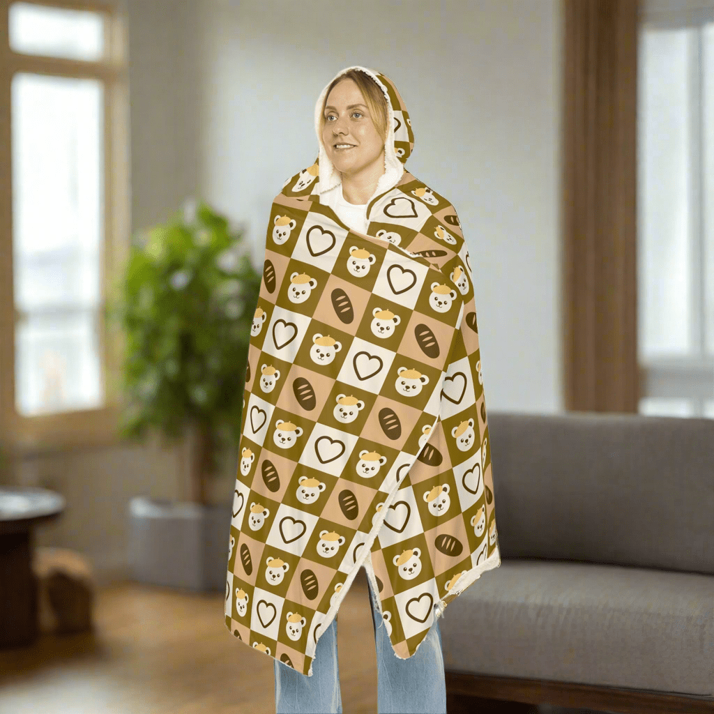 Cozy Bear Snuggle Blanket - Warm and Stylish Hoodie Blanket for Comfort LoversAll Over Prints