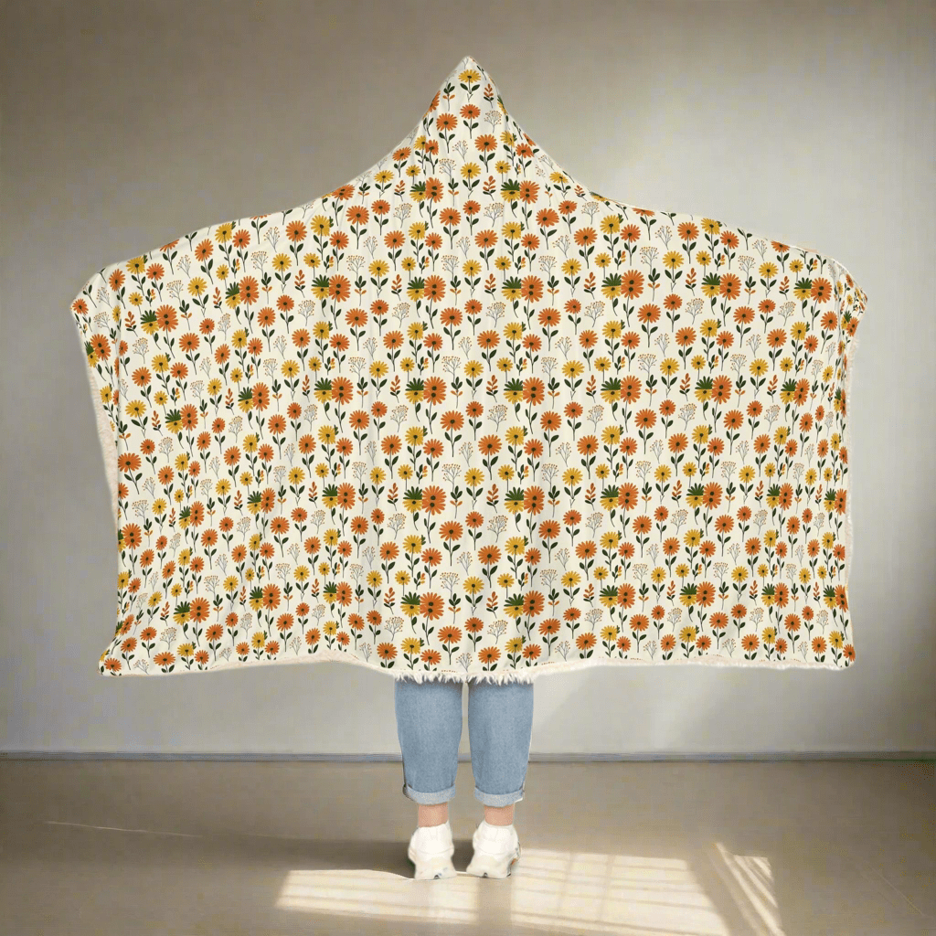 Cozy Floral Snuggle Hooded BlanketAll Over Prints