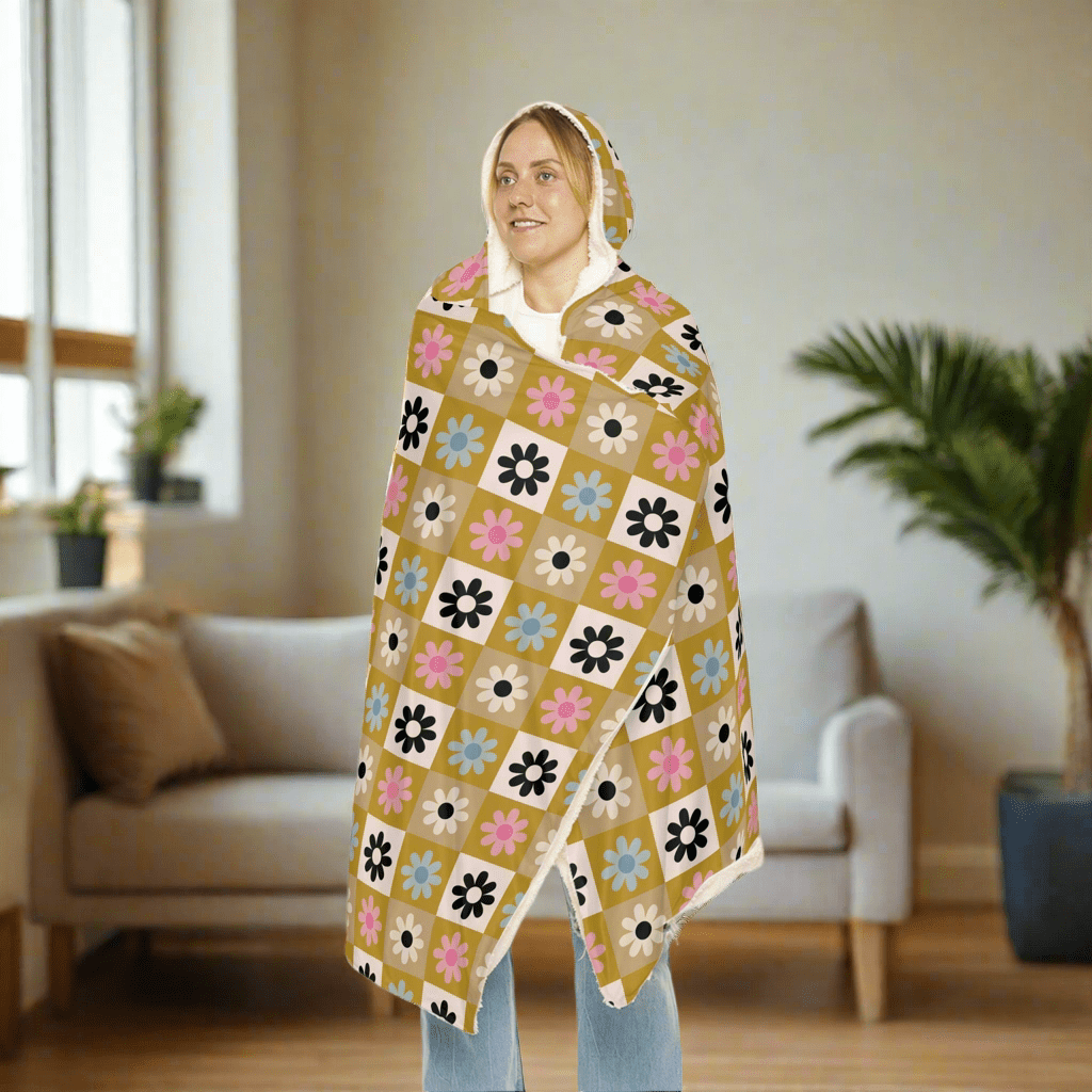 Cozy Floral Snuggle Hooded Blanket for Comfort and StyleAll Over Prints