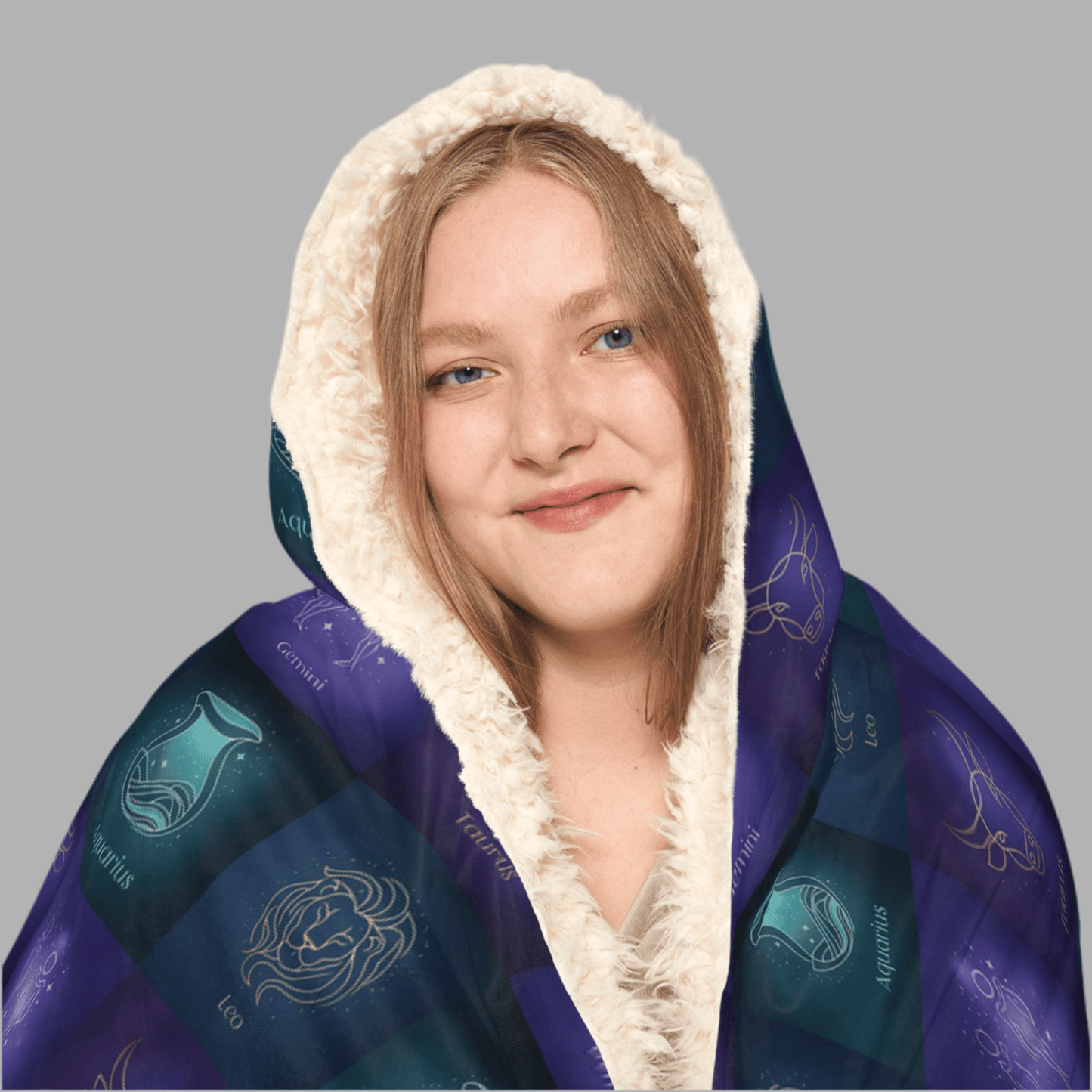 Cozy Hooded Snuggle Blanket with Celestial DesignAll Over Prints
