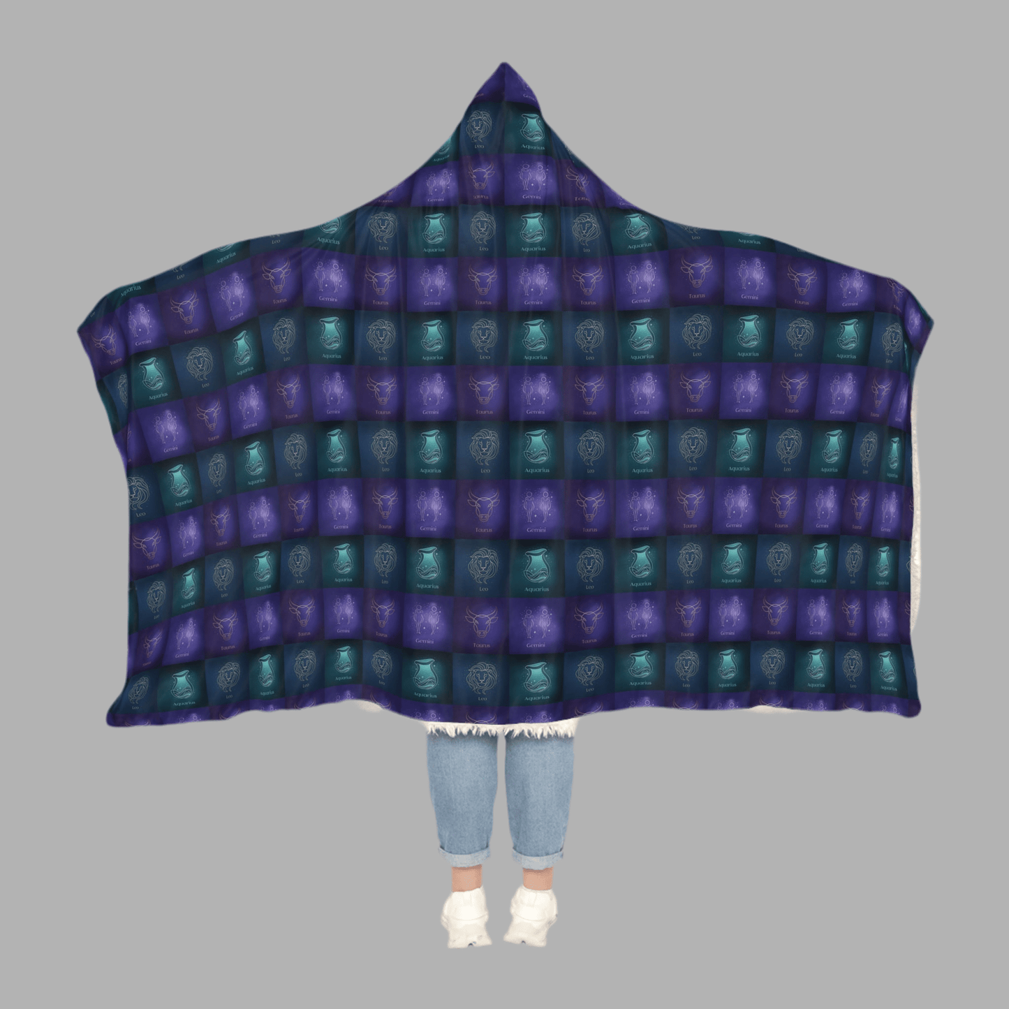 Cozy Hooded Snuggle Blanket with Celestial DesignAll Over Prints