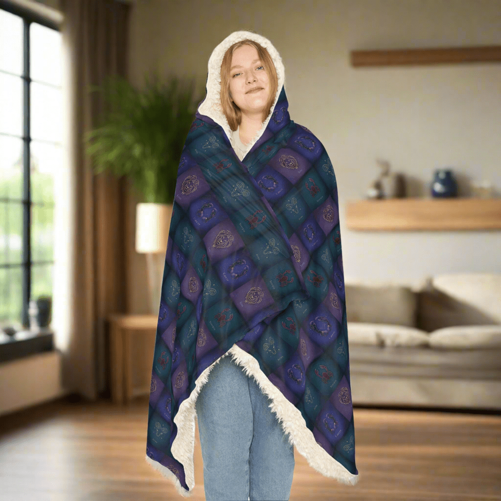 Cozy Hooded Snuggle Blanket Zodiac SignAll Over Prints