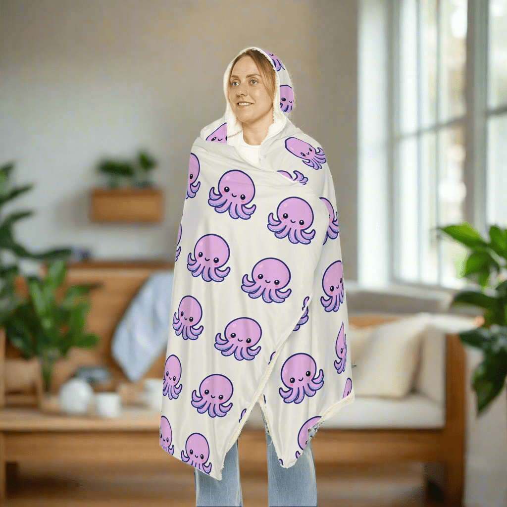 Cozy Octopus Snuggle Hooded BlanketAll Over Prints