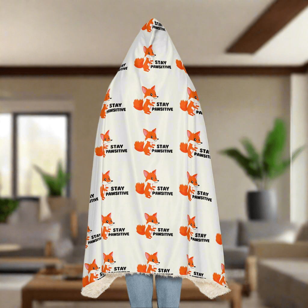 Cozy Snuggle Blanket - Stay Positive Fox DesignAll Over Prints