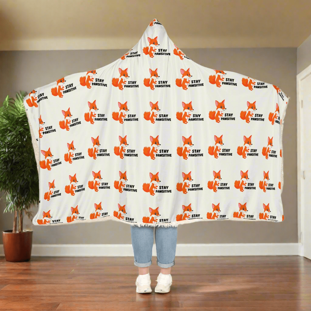 Cozy Snuggle Blanket - Stay Positive Fox DesignAll Over Prints