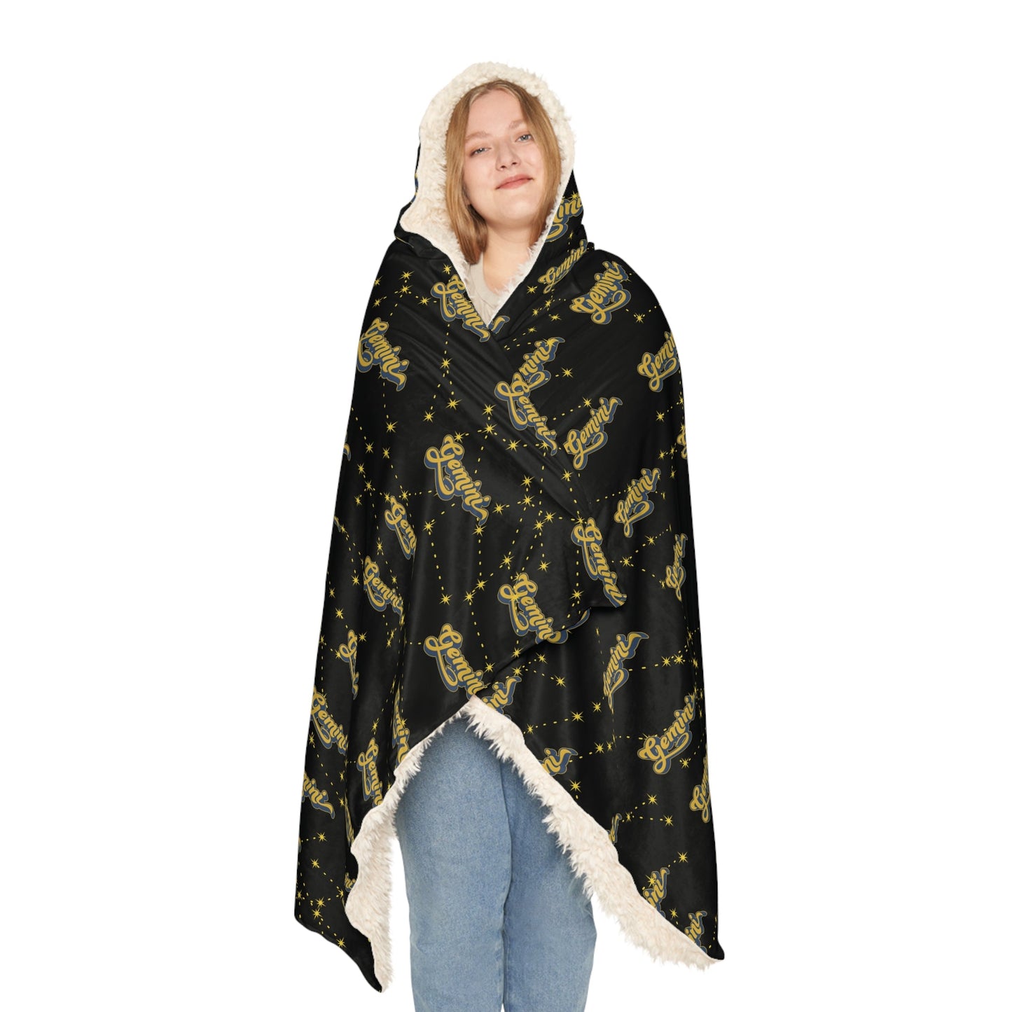 Cozy Snuggle Hooded Gemini BlanketAll Over Prints
