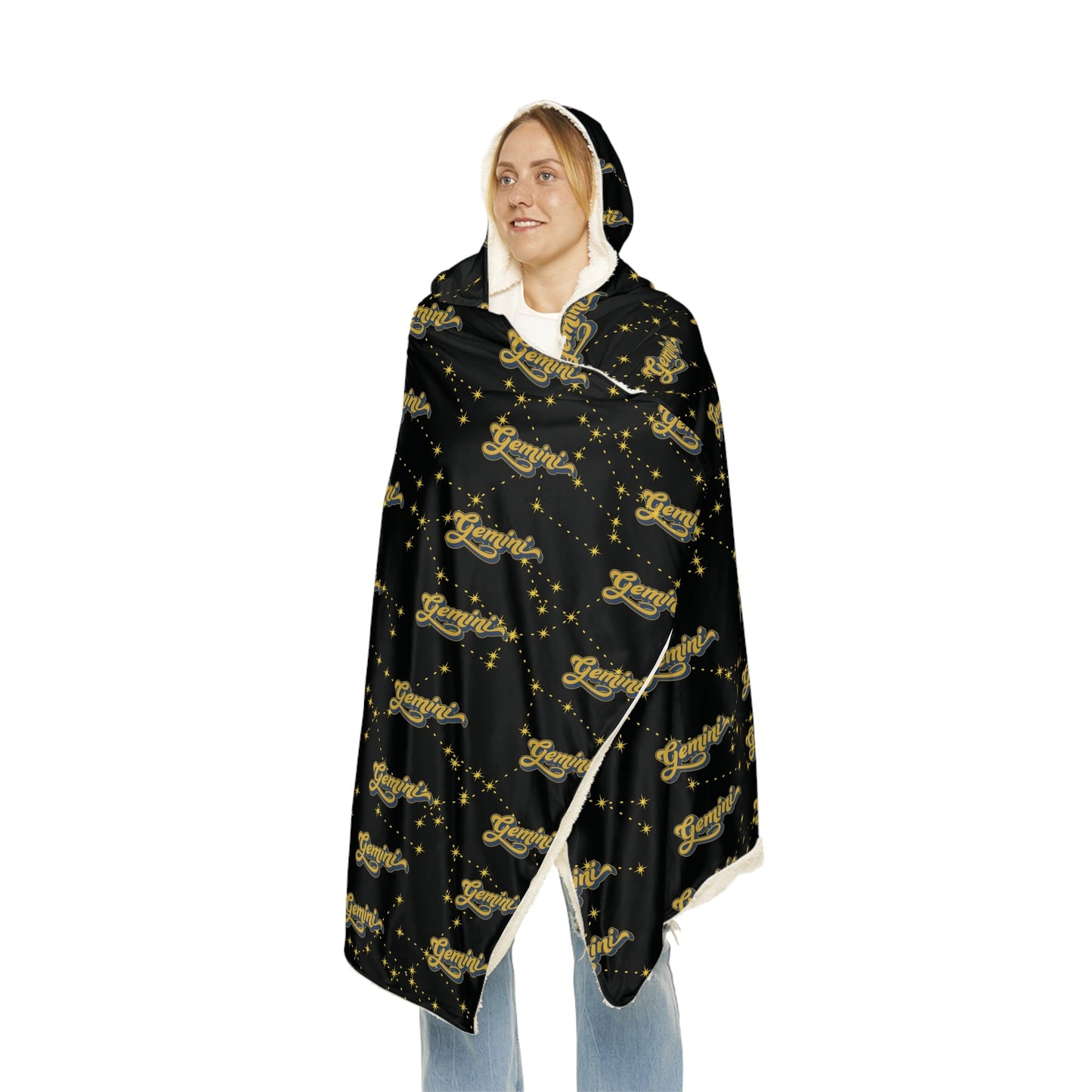 Cozy Snuggle Hooded Gemini BlanketAll Over Prints