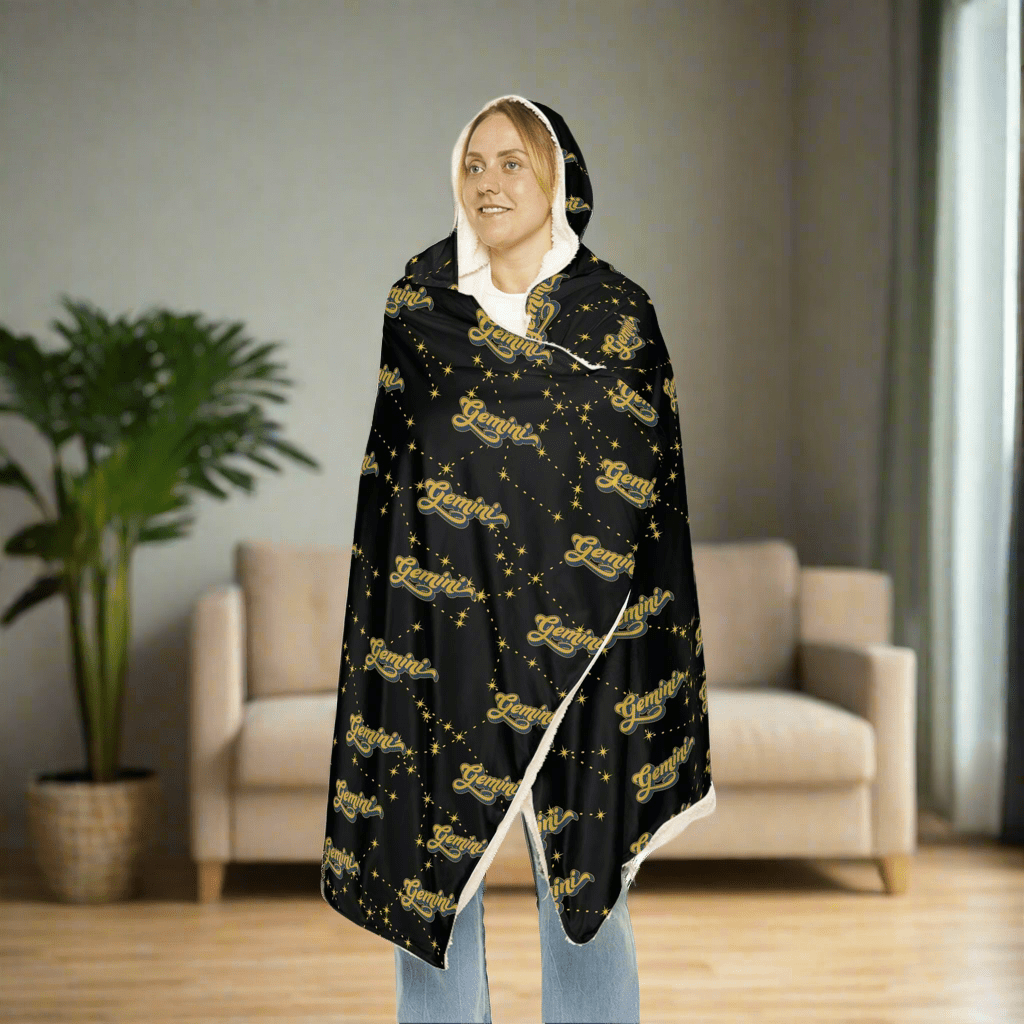 Cozy Snuggle Hooded Gemini BlanketAll Over Prints