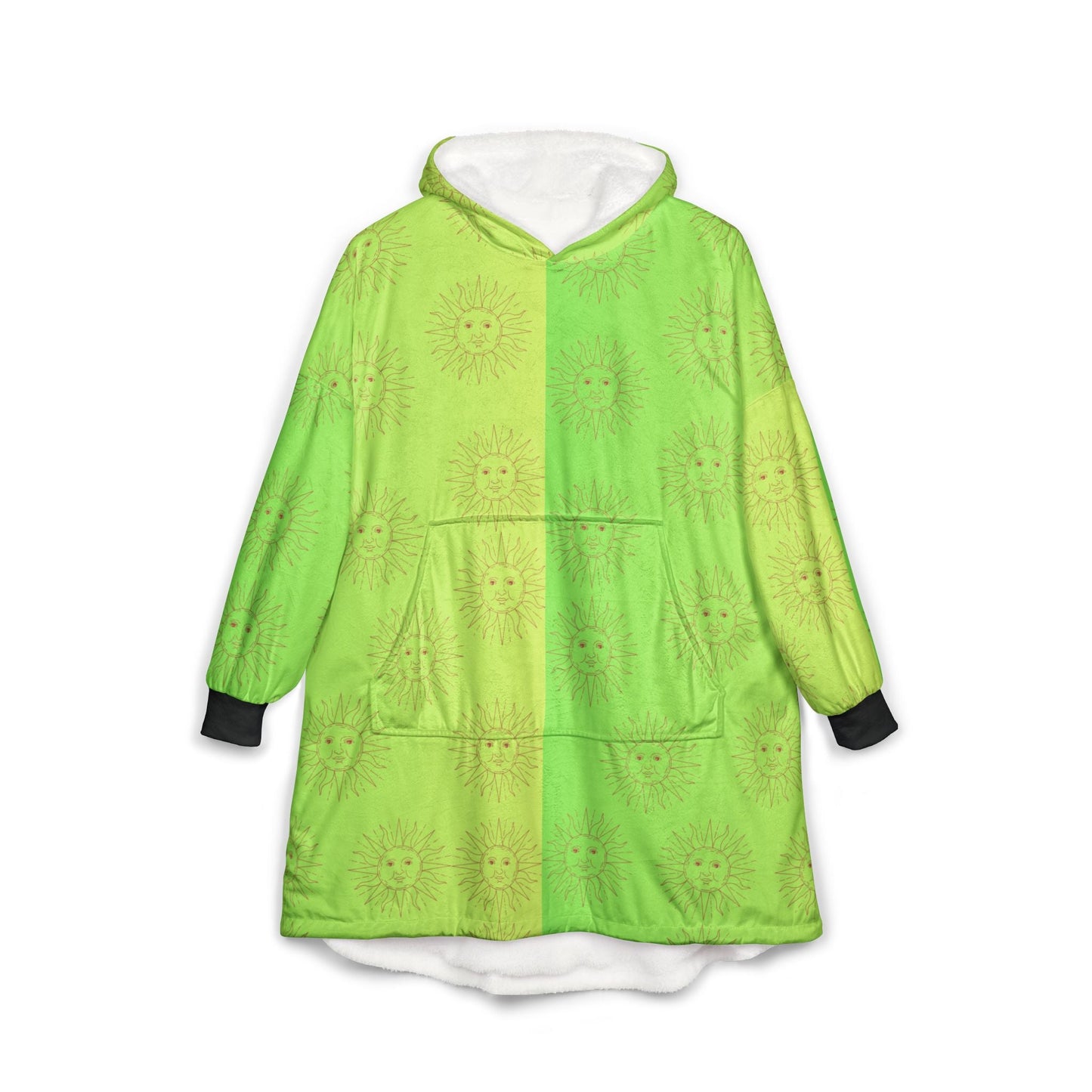 Cozy Sun Print Unisex Hooded Blanket - Warm, Soft Wearable ThrowAll Over Prints