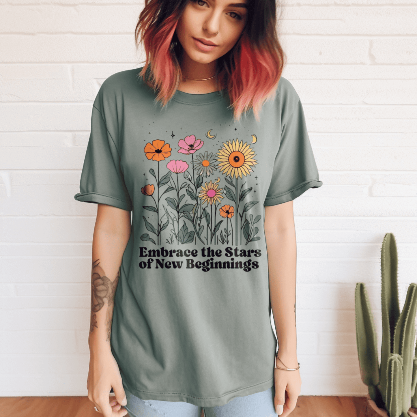 Embrace the Stars Floral T-ShirtT-Shirt