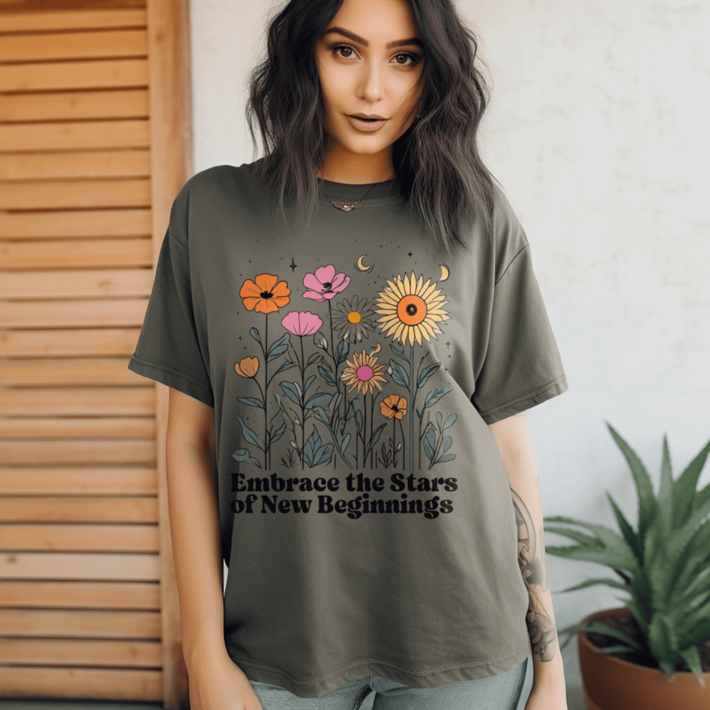 Embrace the Stars Floral T-ShirtT-Shirt