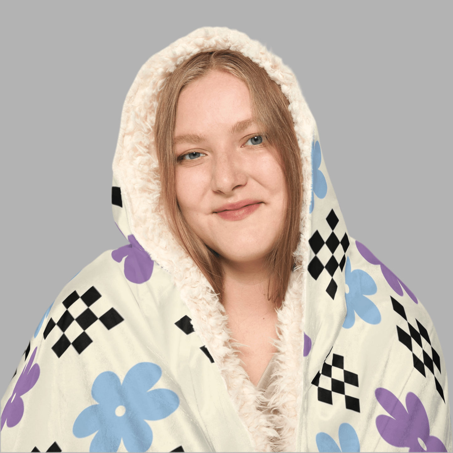 Floral Snuggle Hooded Blanket - Perfect for Relaxation and GiftingAll Over Prints