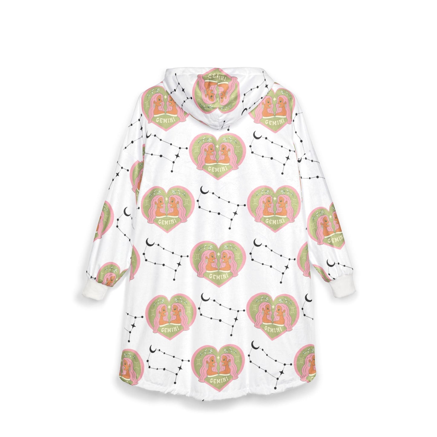 Gemini Cosmic Love Unisex Hooded Blanket | Soft Cozy Wearable ThrowAll Over Prints