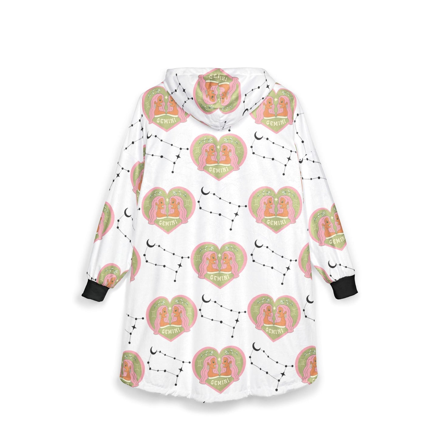 Gemini Cosmic Love Unisex Hooded Blanket | Soft Cozy Wearable ThrowAll Over Prints