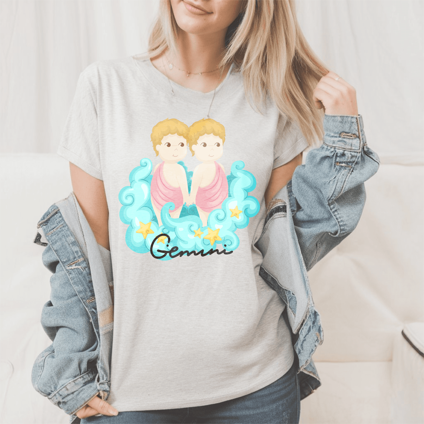 Gemini cute twin babies Zodiac T-shirtT-Shirt