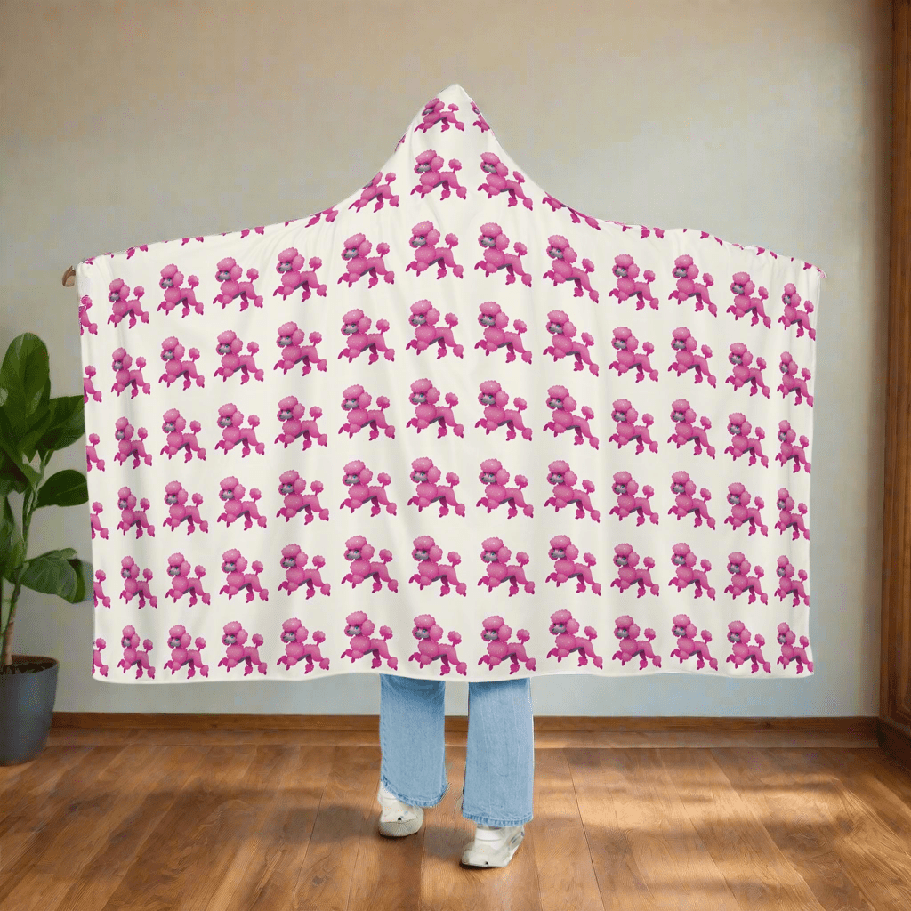 Hooded Snuggle Blanket - Cute Pink Dog PatternAll Over Prints