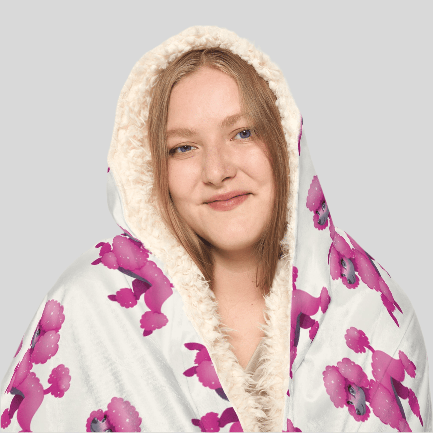 Hooded Snuggle Blanket - Cute Pink Dog PatternAll Over Prints