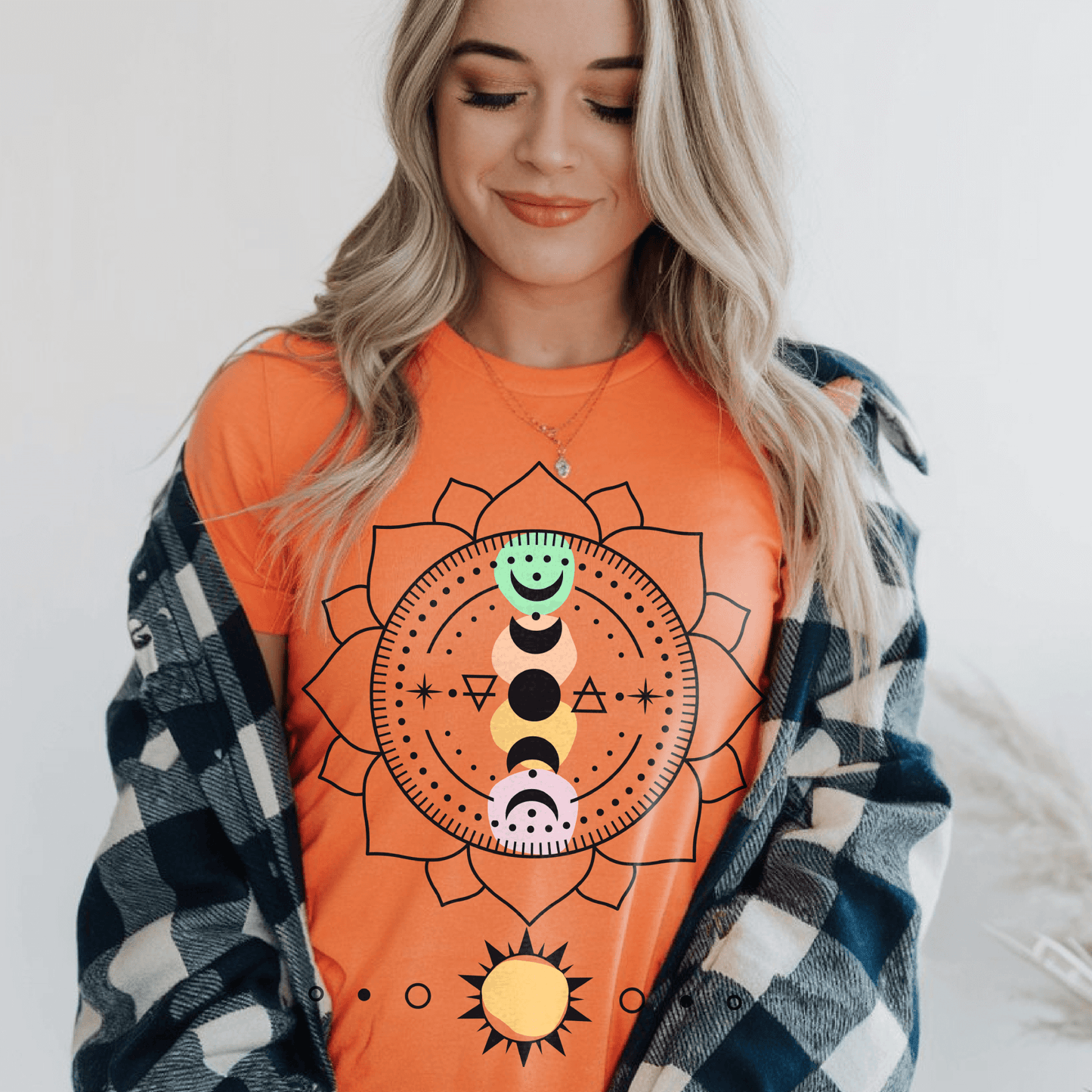 Moon Phase Mandala Sun TShirtT-Shirt