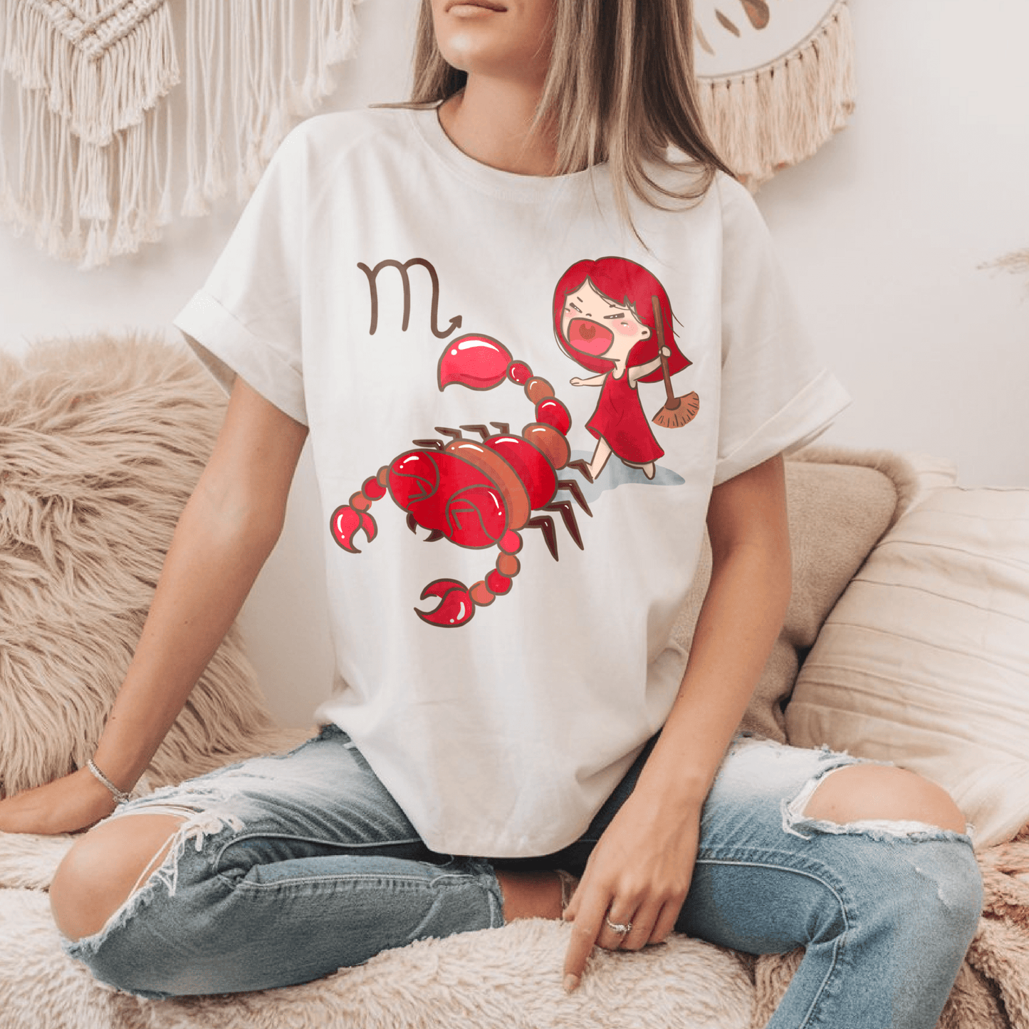 Scorpio Cute Character Astrology Zodiac TShirtT-Shirt