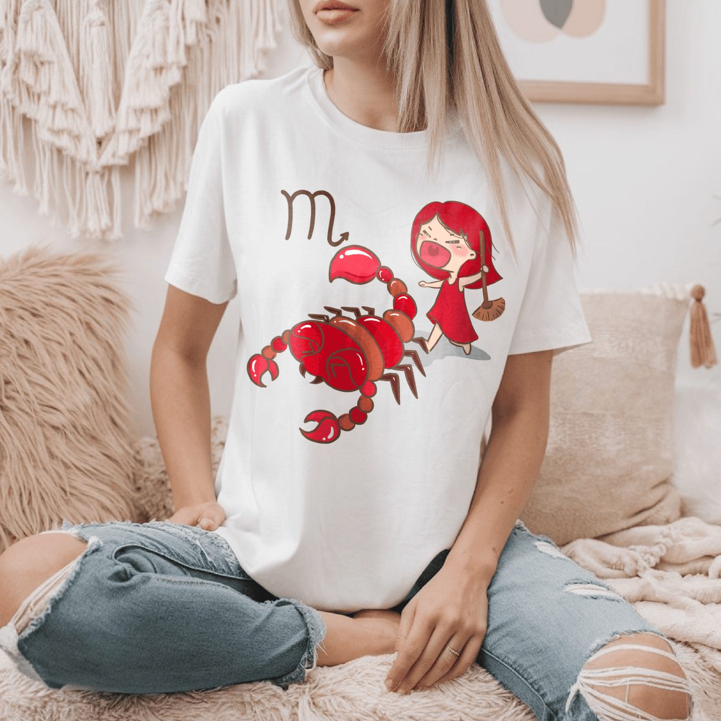 Scorpio Cute Character Astrology Zodiac TShirtT-Shirt