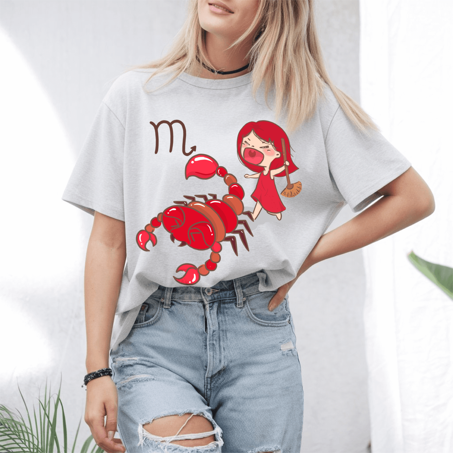 Scorpio Cute Character Astrology Zodiac TShirtT-Shirt