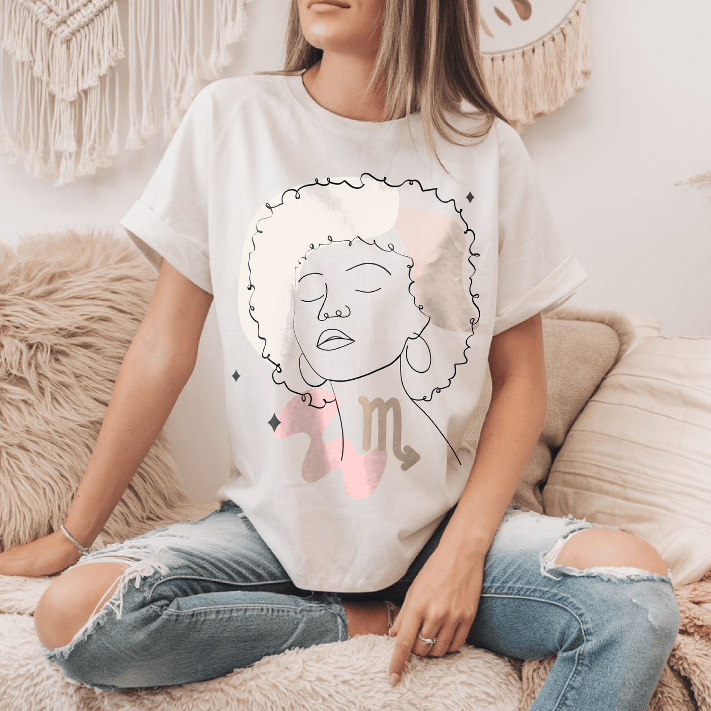 Scorpio Stylish Boho Astrology Zodiac TShirtT-Shirt
