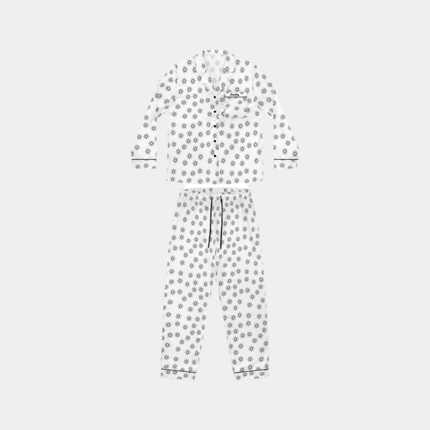 Sun pattern personalised women’s pajama setAll Over Prints