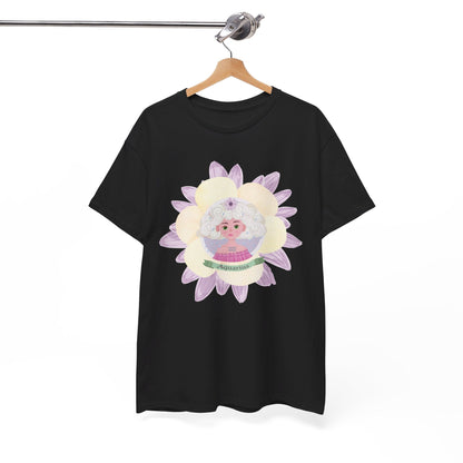 Aquarius Zodiac cute girl flower graphic  Heavy Cotton Tee