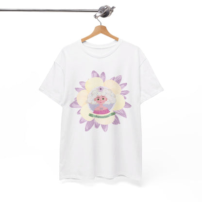 Aquarius Zodiac cute girl flower graphic  Heavy Cotton Tee