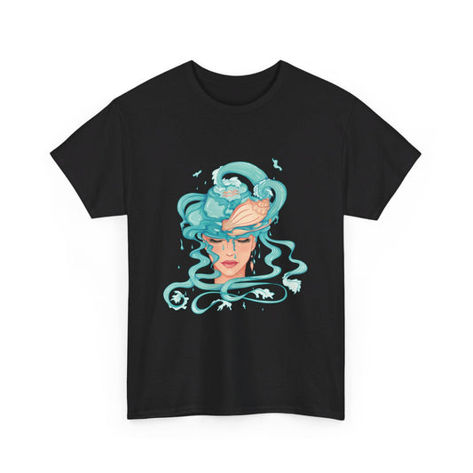 Aquarius Zodiac graphic Cotton Tee