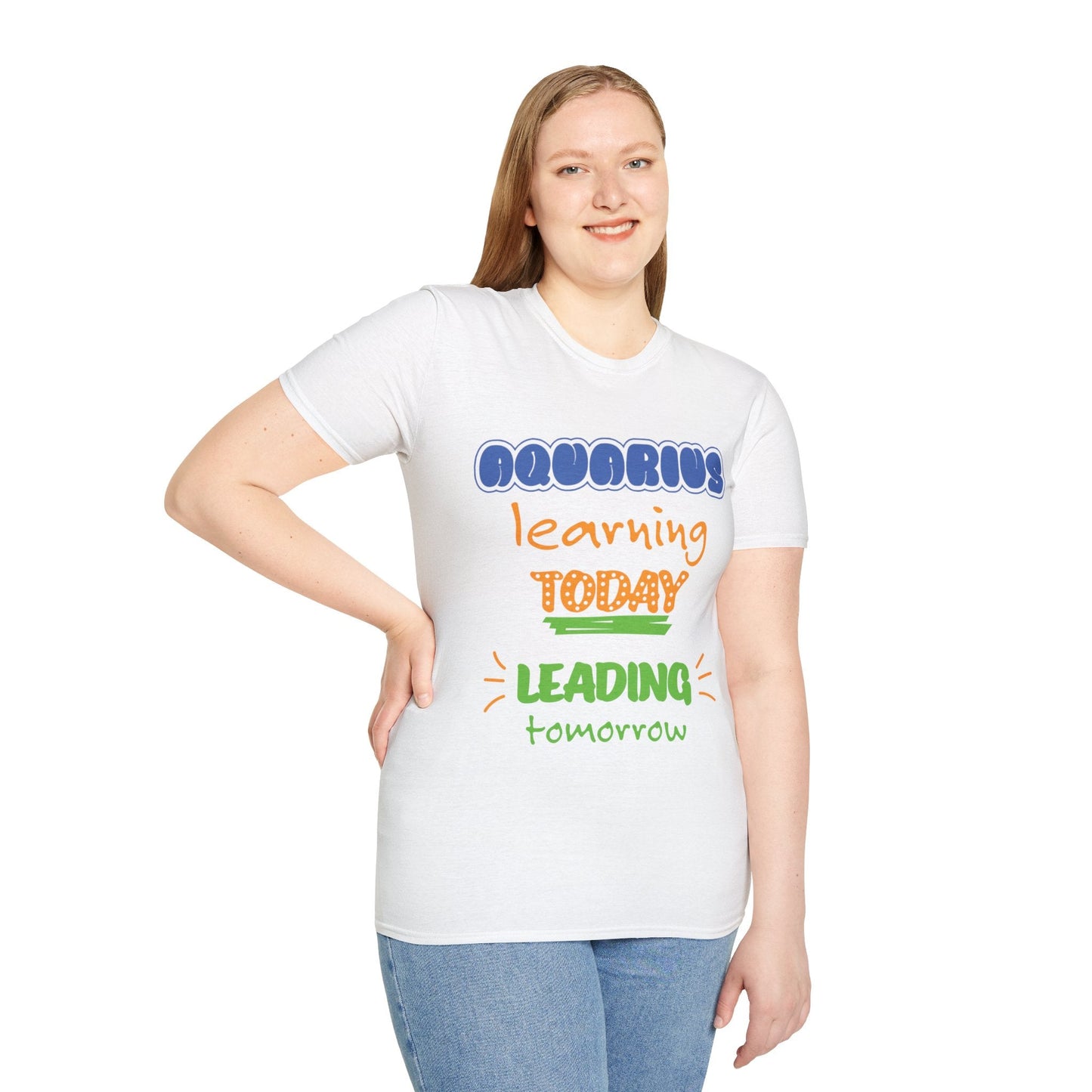 Aquarius Zodiac  learning today leading tomorrow Graphic cotton Shirt/top
