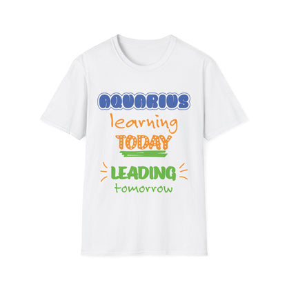 Aquarius Zodiac  learning today leading tomorrow Graphic cotton Shirt/top