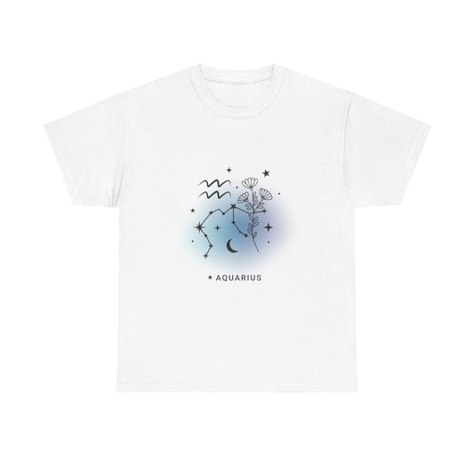 Aquarius zodiac Unisex Heavy Cotton Tee