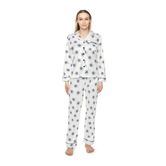 Blue Eye Luxury Satin Pyjama SetAll Over Prints