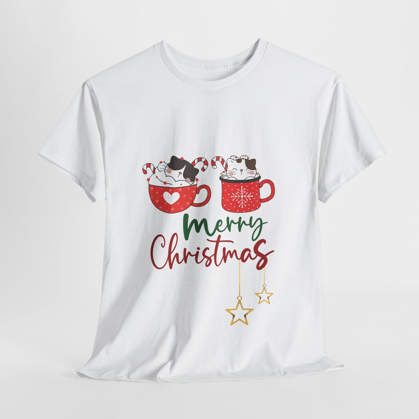 Cat Coffee Mug Unisex Tee - Merry Christmas ShirtT-Shirt