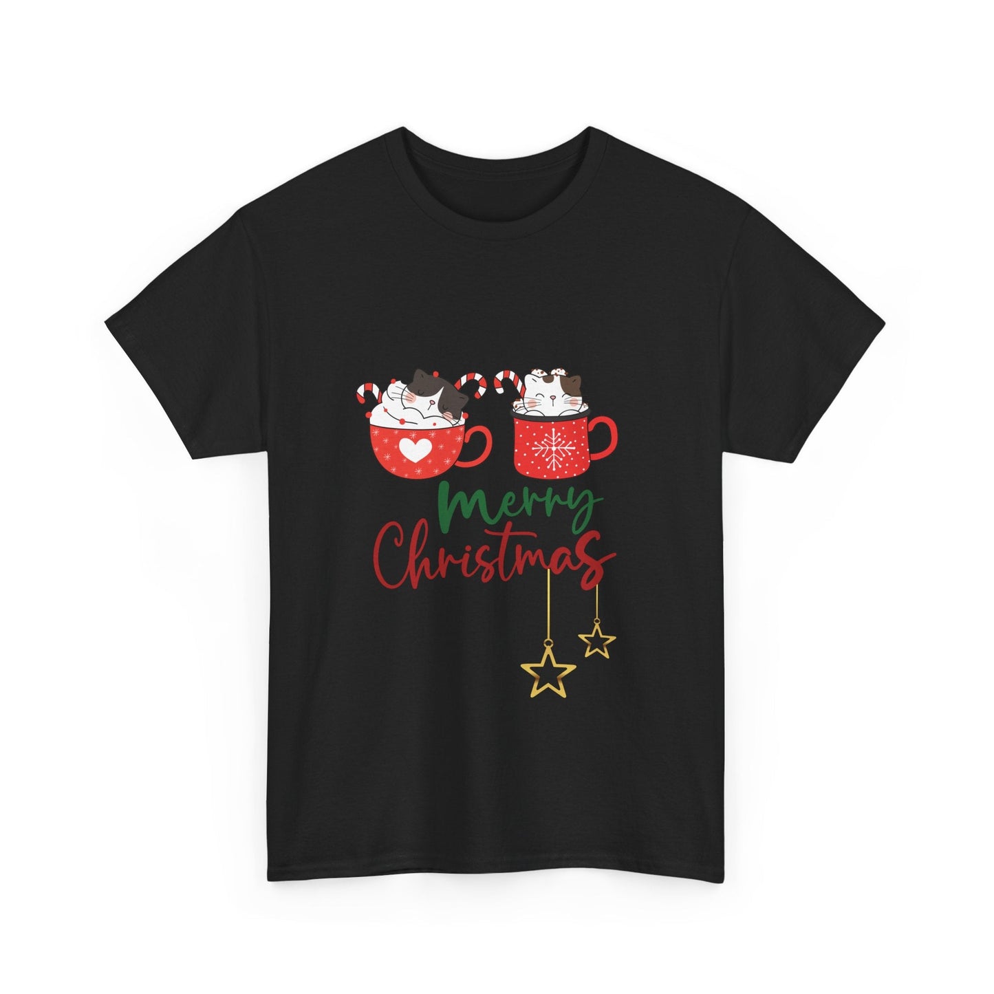 Cat Coffee Mug Unisex Tee - Merry Christmas ShirtT-Shirt