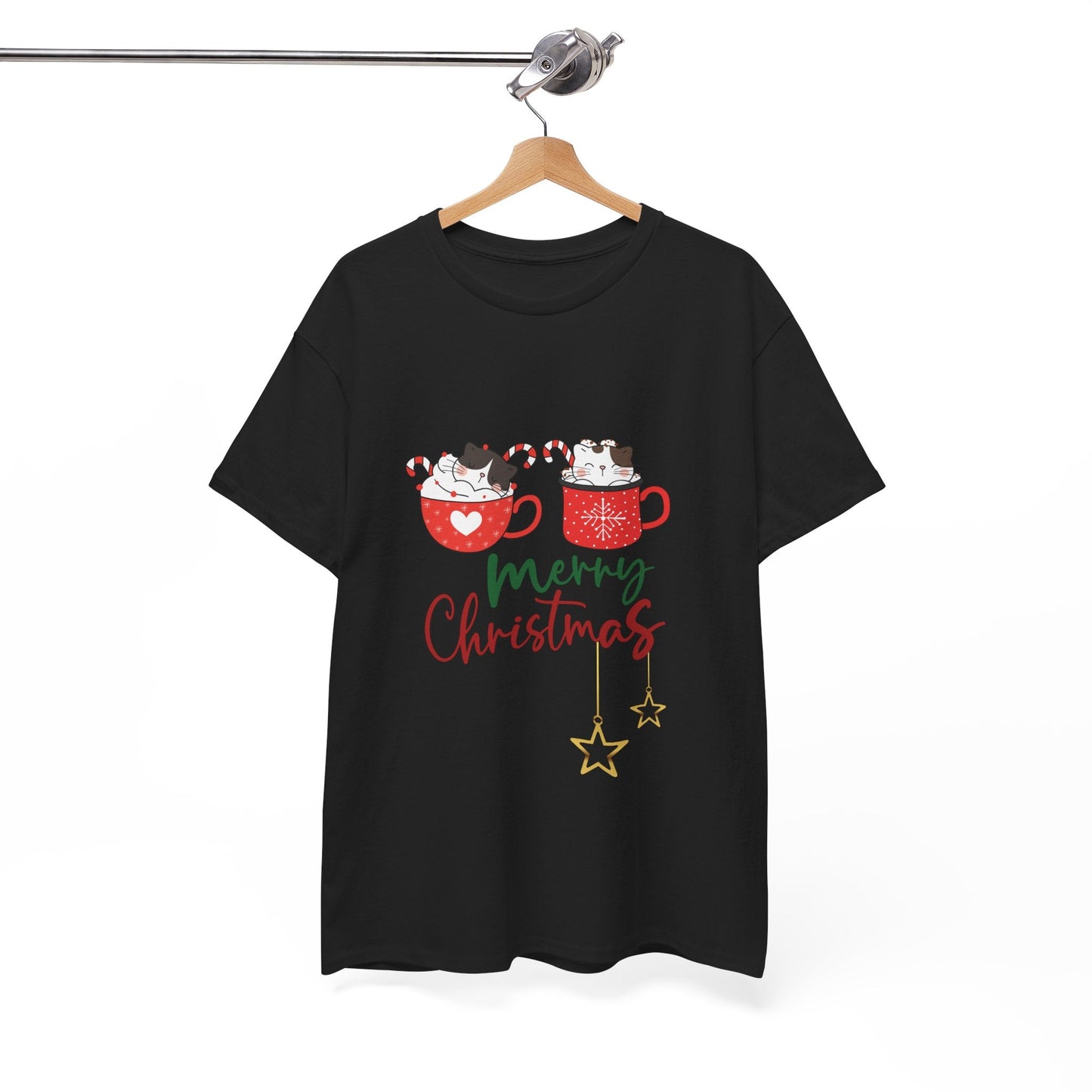 Cat Coffee Mug Unisex Tee - Merry Christmas ShirtT-Shirt