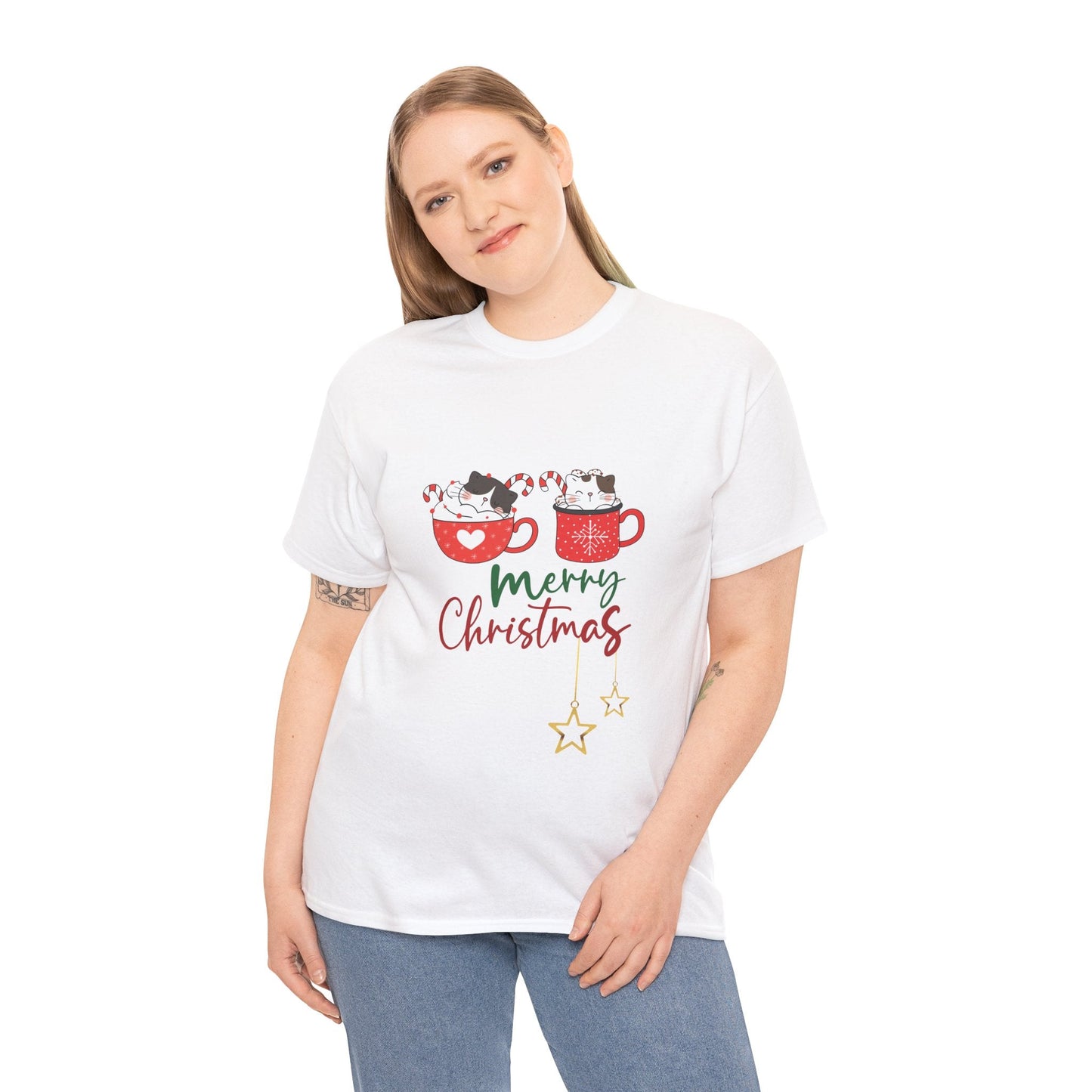 Cat Coffee Mug Unisex Tee - Merry Christmas ShirtT-Shirt