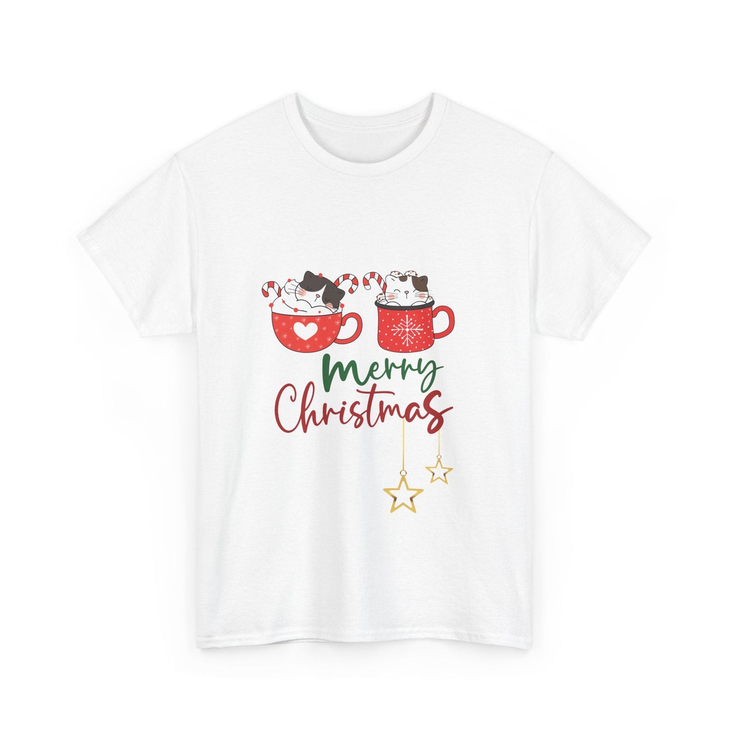 Cat Coffee Mug Unisex Tee - Merry Christmas ShirtT-Shirt