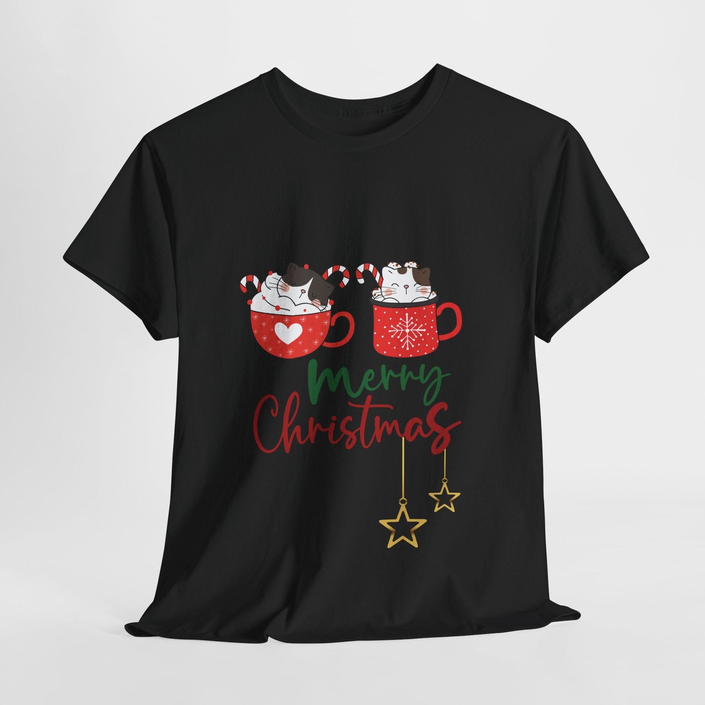 Cat Coffee Mug Unisex Tee - Merry Christmas ShirtT-Shirt