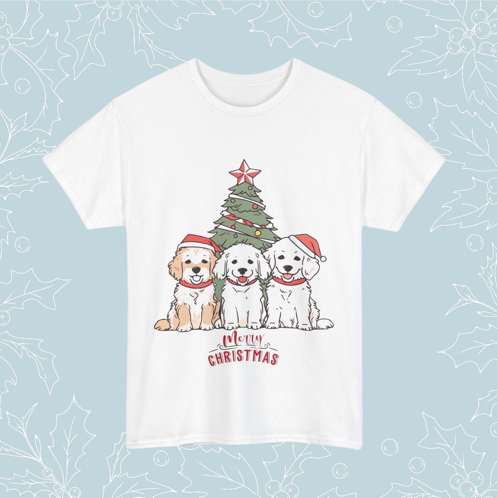 Christmas Dog shirt with Santa HatT-Shirt