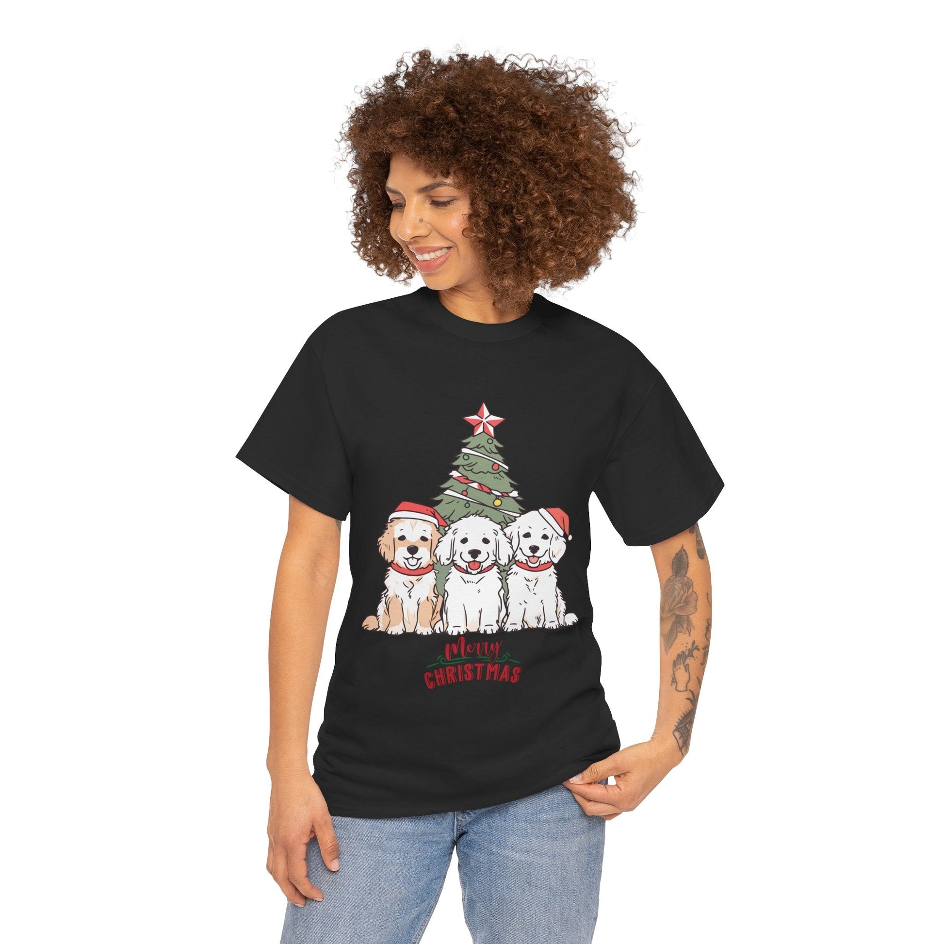 Christmas Dog shirt with Santa HatT-Shirt