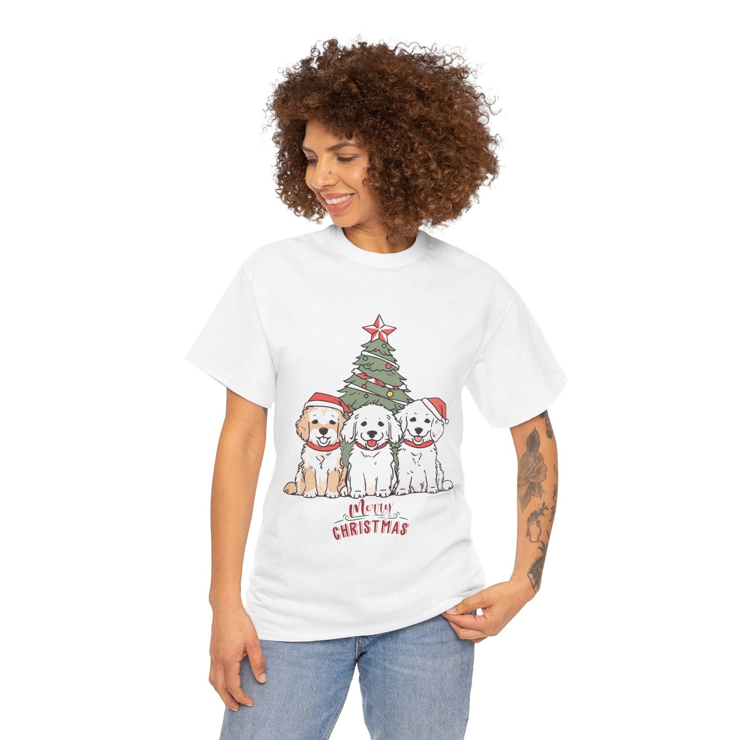 Christmas Dog shirt with Santa HatT-Shirt