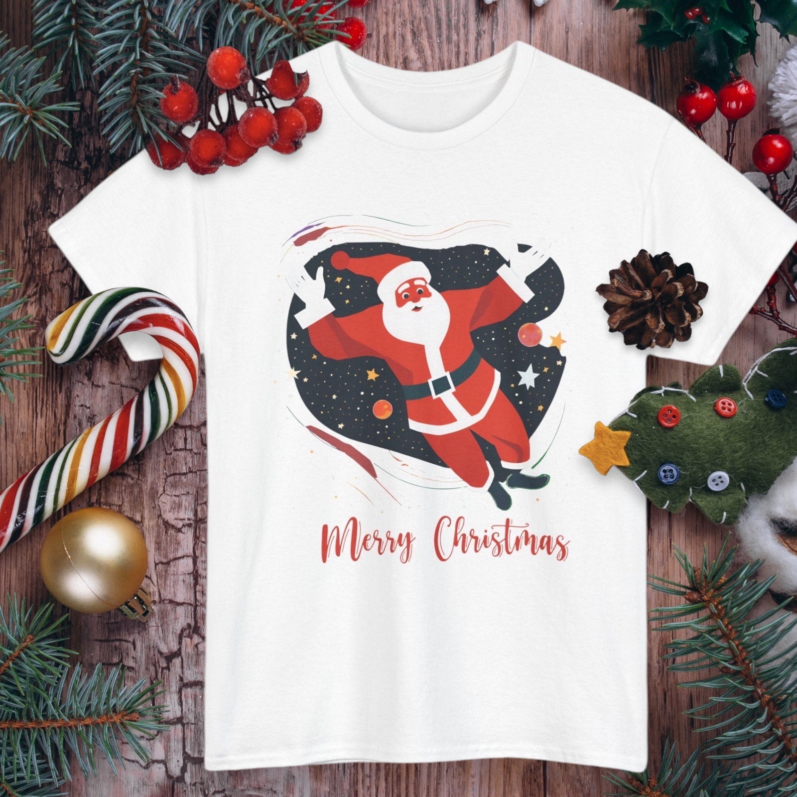 Christmas Santa in galaxy shirtT-Shirt