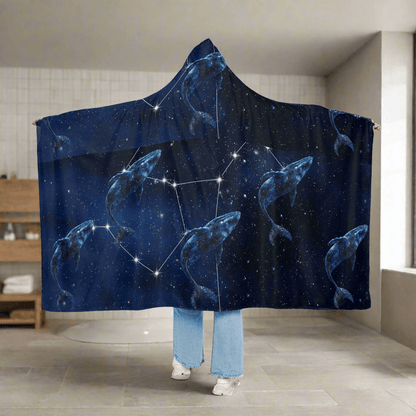Cosmic Whale Snuggle Hooded BlanketAll Over Prints